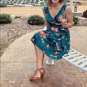 Sophisticated floral silk dress